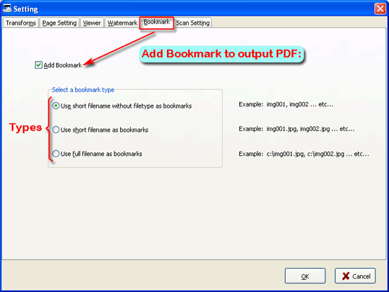 a-pdf scan paper settings bookmark